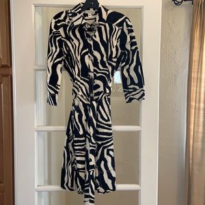 Animal print silk dress (office to cocktails)